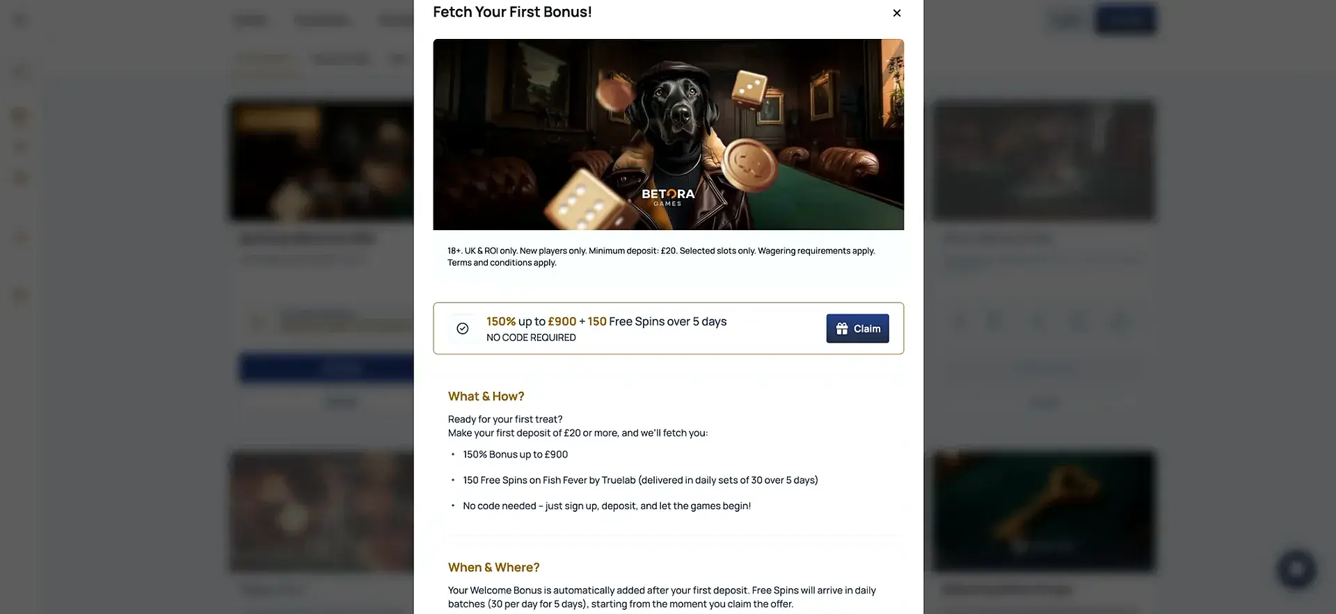 The Spin Dog welcome package at Spin Dog Casino